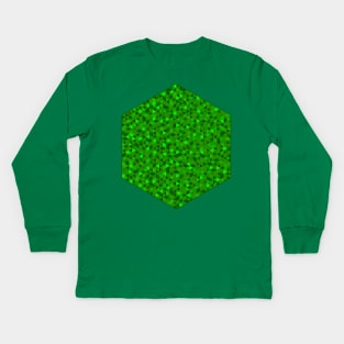 isometric green triangles in hexagon Kids Long Sleeve T-Shirt